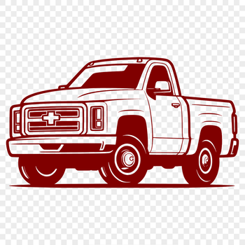 Illustrated vector design of a pickup truck