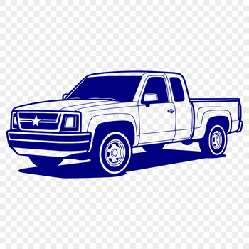 A high-resolution SVG design of a classic pickup truck for various uses.