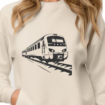 Illustrated train vector graphic for digital design.