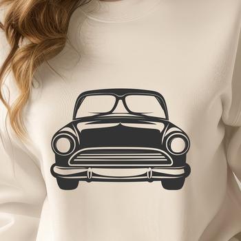 A simple illustration of a vehicle with clean lines and minimal details.