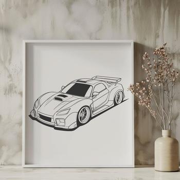 A digital illustration of a vehicle, ideal for vector art projects.
