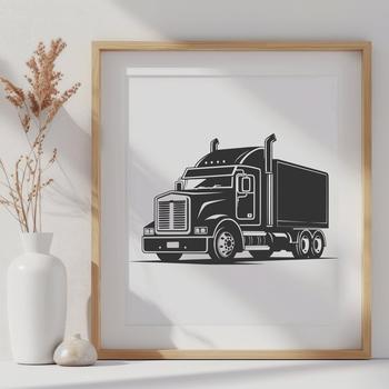 Artistic Semi Truck In PDF & PNG