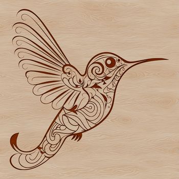 A vibrant illustration of a hummingbird in mid-flight, showcasing its intricate features.