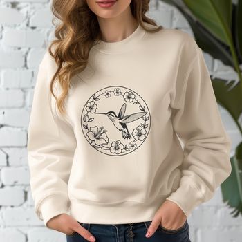 An ornamental hummingbird design featuring delicate bird-like features, suitable for use with cutting machines or stencils.