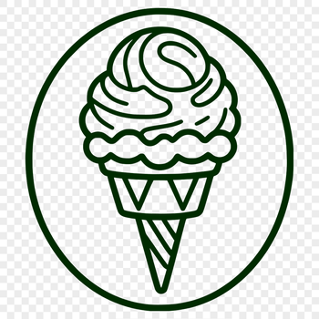 Vector illustration of a colorful ice cream cone with multiple scoops.