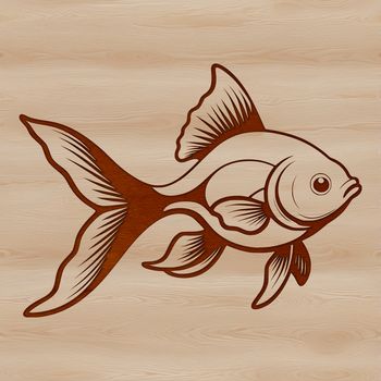 A colorful illustration of a goldfish, suitable for personal or commercial use in various design projects.