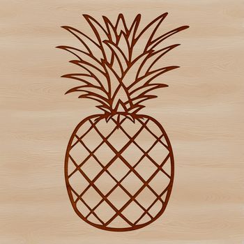 A stylized illustration of a pineapple, ideal for vector design projects.