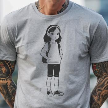 A vector design image of a child in a minimalist style.