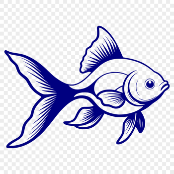 A colorful illustration of a goldfish in a decorative bowl.