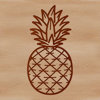 Vector design element featuring a whole pineapple.