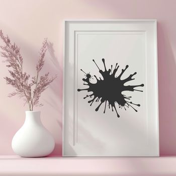 A colorful splat shape made from vector lines for digital designs and crafts.