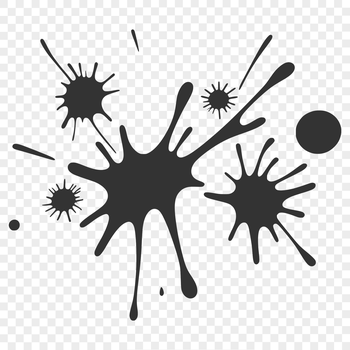 A stylized illustration of a splat shape, suitable for vector graphics and cutting machine designs.