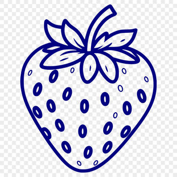 A high-resolution illustration of a strawberry, suitable for use in graphics design projects.