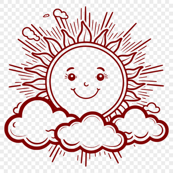 A stylized illustration of the sun as a vector graphic, suitable for various applications.