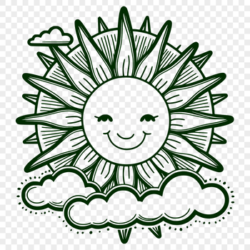 A stylized representation of the sun, suitable for vector art projects.