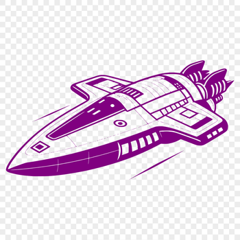 An SVG image of a futuristic spacecraft in various design styles suitable for use in digital art projects.