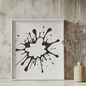 A stylized illustration of a messy splat with clean, defined edges, suitable for graphic design projects.