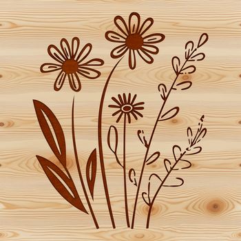 A digital illustration of a single wild flower with delicate petals and green stem.