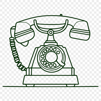 A high-resolution telephone icon designed as a vector graphic for various uses including Cricut projects and pyrography.