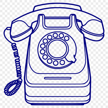 An illustration of a telephone with modern design features.