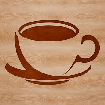 A 2D illustration of a teacup in vector format, suitable for digital and physical cutting machines like Cricut.