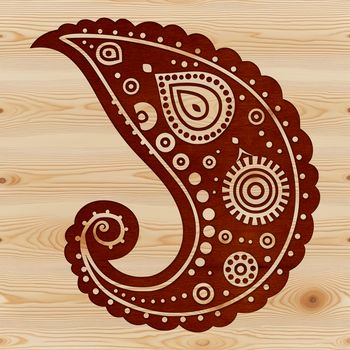 An ornate Paisley pattern with intricate design elements.