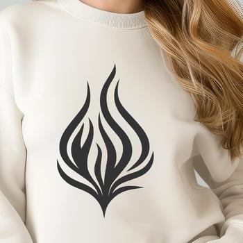 Vector illustration of a flame with detailed shape and texture.