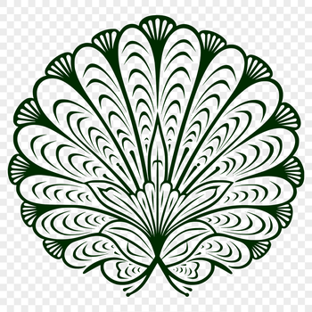 A stylized illustration of a seashell suitable for cutting machines and vector design.