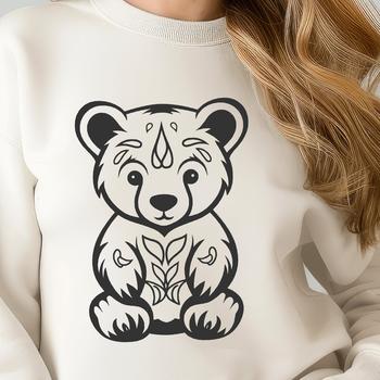 Ornate Sitting Bear Digital Art