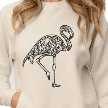 A colorful flamingo bird in full-body pose, ideal for vector art and design projects.