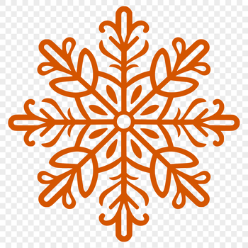 A delicate snowflake design made from intricate vectors, perfect for Christmas decorations or winter-themed projects.