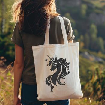 Illustrative representation of a mythical unicorn in vector format.