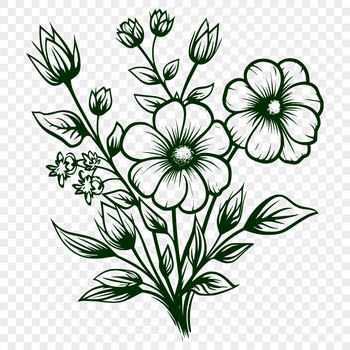 A colorful illustration of a wildflower in bloom, perfect for clip art or vector design projects.