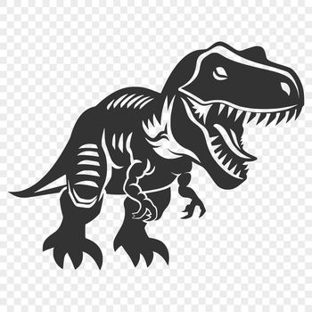 A colorful illustration of a prehistoric dino in full body pose.