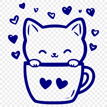 A simple cup design with love hearts surrounding the rim.
