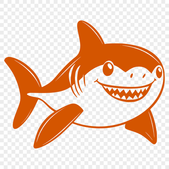 A detailed illustration of a shark, suitable for use as vector art in various design applications.