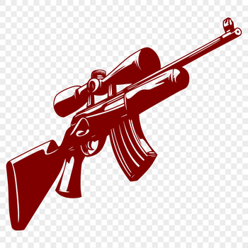 A detailed vector design of a modern rifle with ergonomic grip and magazine.