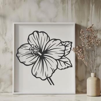 A stylized illustration of a hibiscus flower in various colors, suitable for graphic design and digital crafting projects.