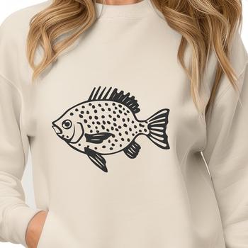 A detailed illustration of a Crappie fish in full body view, suitable for digital design and cutting machine projects.