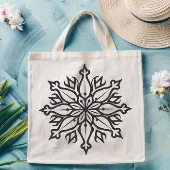 An intricately detailed vector illustration of a single snowflake in white on a transparent background.