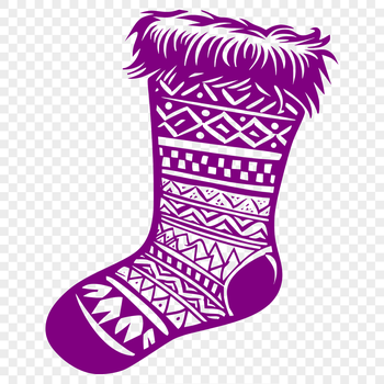 A high-resolution digital Christmas stocking illustration in vector format.