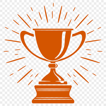 A 3D trophy with a gold finish, symbolizing achievement in sports.