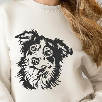 A vector image of a loyal Australian Shepherd dog breed.