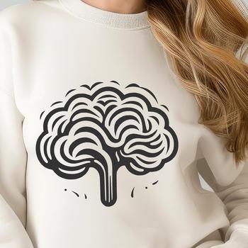 Detailed diagram of the brain's structure, designed as scalable vector graphics (SVG).