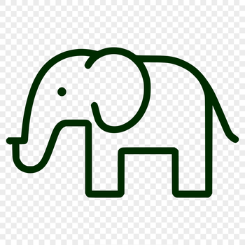 A large mammal with a long trunk and ears, suitable for vector design and cutting machine stencils.