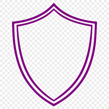 A simple line drawing of a shield, suitable for cutting machines or laser cutting.