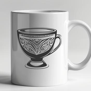 Vector illustration of a cup, suitable for graphic design and digital cutting projects.