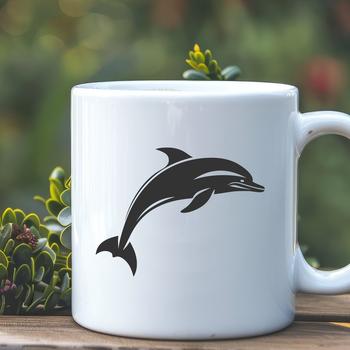 An SVG vector image of a dolphin in a detailed design, ideal for crafting and commercial projects.