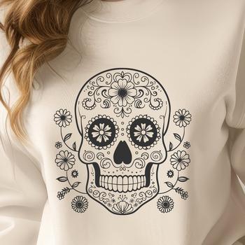 Floral Skull Decal