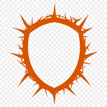A protective shield with sharp thorns protruding from its surface, suitable for vector design and cutting machine projects.